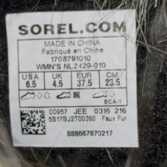 Sorel Joan of Artic Size 6.5 Black Tak Fur Suede Shearling snow boots - Picture 2 of 10